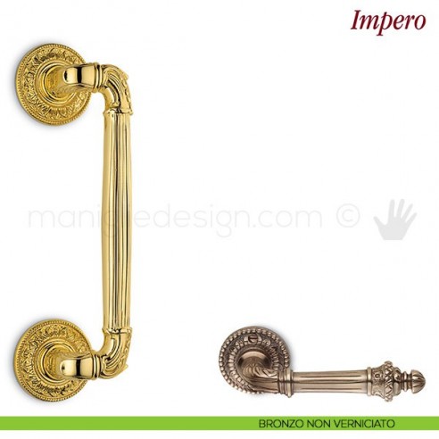 Maniglione per porta Impero Antologhia zancato bronzo non verniciato