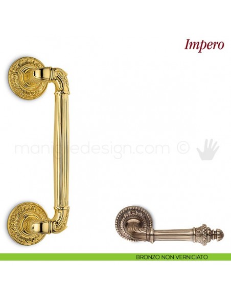Maniglione per porta Impero Antologhia zancato bronzo non verniciato