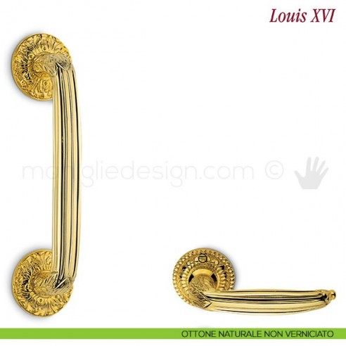 Maniglione per porta Louis XVI Antologhia ottone naturale non verniciato