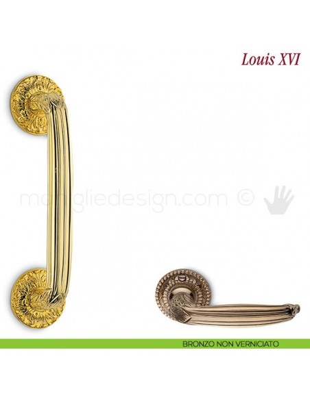 Maniglione per porta Louis XVI Antologhia bronzo non verniciato