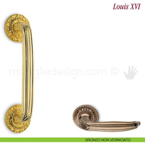 Maniglione per porta Louis XVI Antologhia bronzo non verniciato