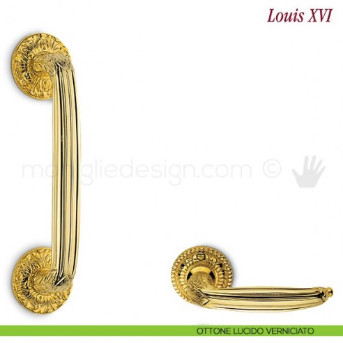 Maniglione per porta Louis XVI Antologhia ottone lucido verniciato