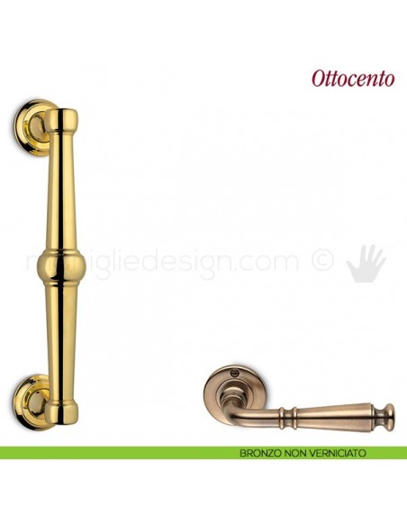 Maniglione per porta Ottocento Antologhia bronzo non verniciato