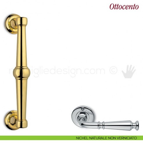 Maniglione per porta Ottocento Antologhia nichel naturale non verniciato