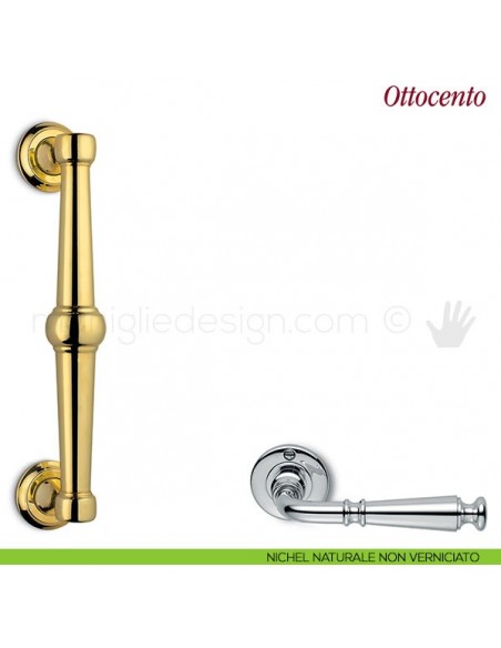 Maniglione per porta Ottocento Antologhia nichel naturale non verniciato