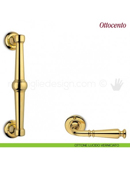 Maniglione per porta Ottocento Antologhia ottone lucido verniciato