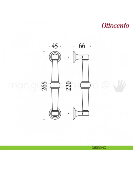 Maniglione per porta Ottocento Antologhia disegno