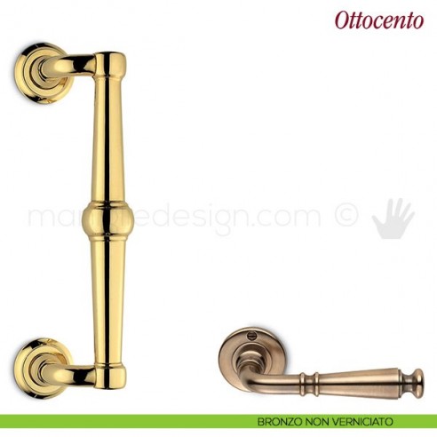 Maniglione per porta Ottocento Antologhia zancato bronzo non verniciato