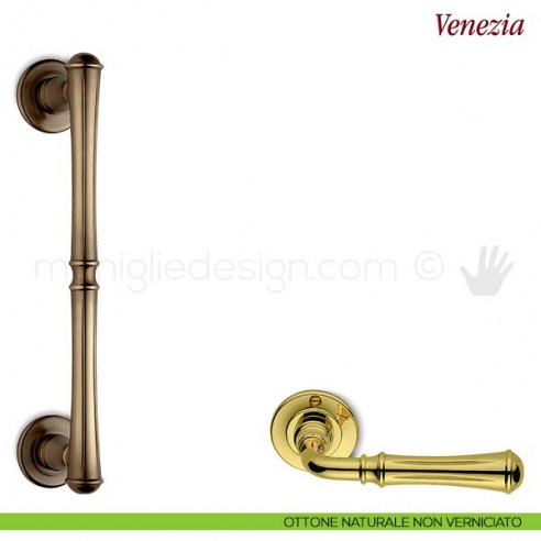 Maniglione per porta Venezia Antologhia ottone naturale non verniciato