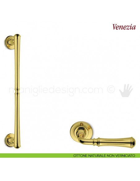 Maniglione per porta Venezia Antologhia ottone naturale non verniciato