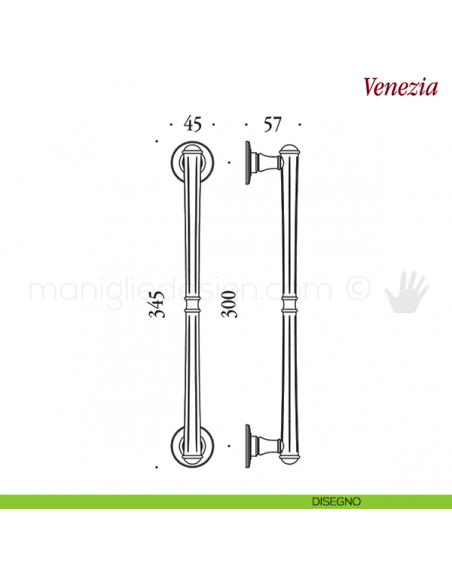 Maniglione per porta Venezia Antologhia disegno