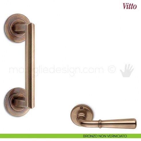 Maniglione per porta Vitto Antologhia bronzo non verniciato