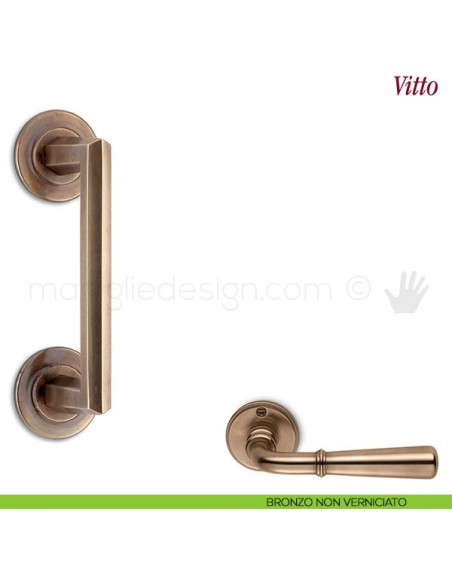 Maniglione per porta Vitto Antologhia bronzo non verniciato