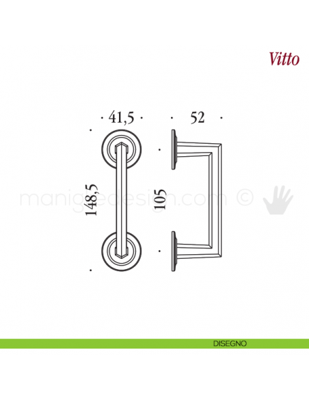 Maniglione per porta Vitto Antologhia disegno