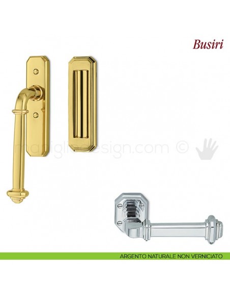 Maniglione per alzante scorrevole Busiri Antologhia argento naturale non verniciato