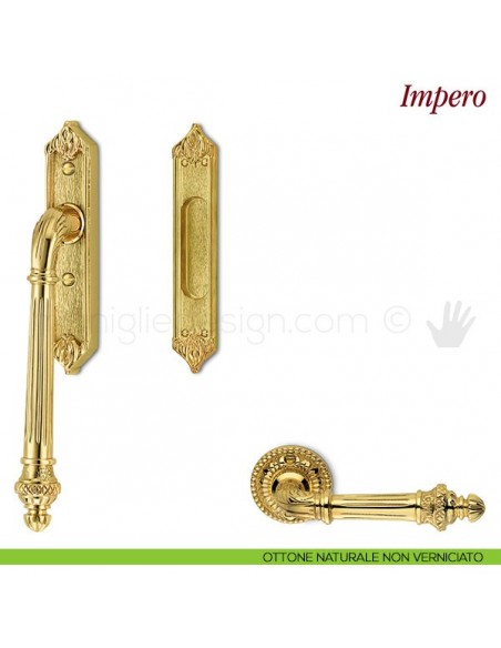 Maniglione per alzante scorrevole Impero Antologhia ottone naturale non verniciato
