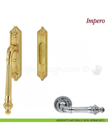 Maniglione per alzante scorrevole Impero Antologhia argento naturale non verniciato