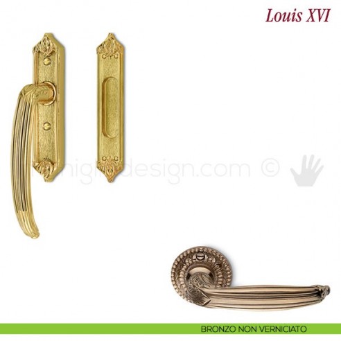 Maniglione per alzante scorrevole Louis XVI Antologhia bronzo non verniciato