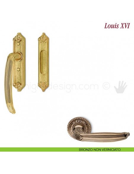 Maniglione per alzante scorrevole Louis XVI Antologhia bronzo non verniciato