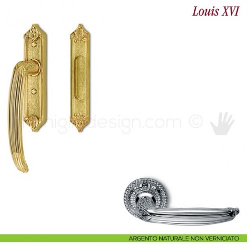 Maniglione per alzante scorrevole Louis XVI Antologhia argento naturale non verniciato