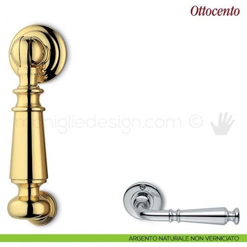 Battente per porta Ottocento Antologhia argento naturale non verniciato