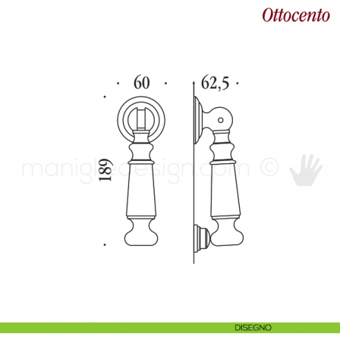Battente per porta Ottocento Antologhia disegno