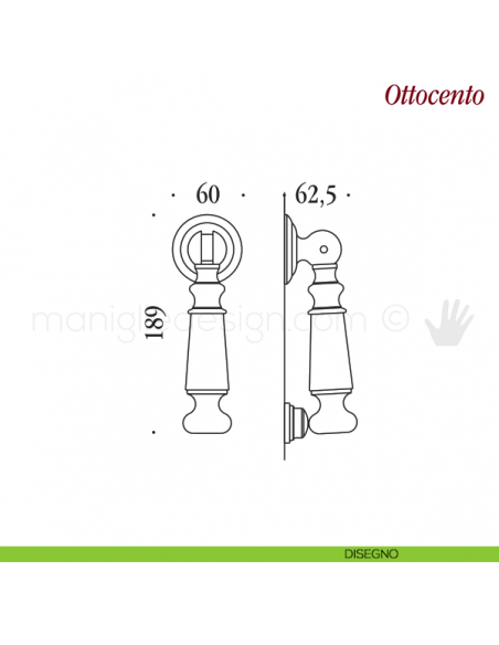 Battente per porta Ottocento Antologhia disegno