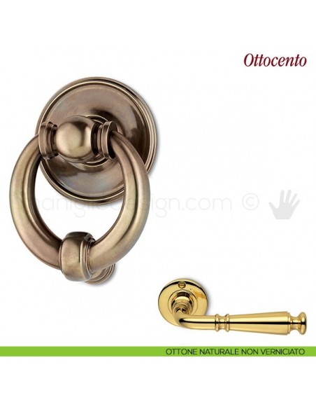 Battente per porta Ottocento Antologhia ottone naturale non verniciato