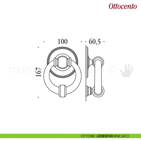 Battente per porta Ottocento Antologhia disegno