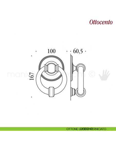 Battente per porta Ottocento Antologhia disegno