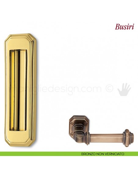Maniglia per porta scorrevole Busiri Antologhia senza foro chiave bronzo non verniciato