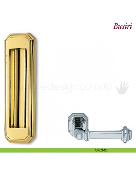 Maniglia per porta scorrevole Busiri Antologhia senza foro chiave cromo