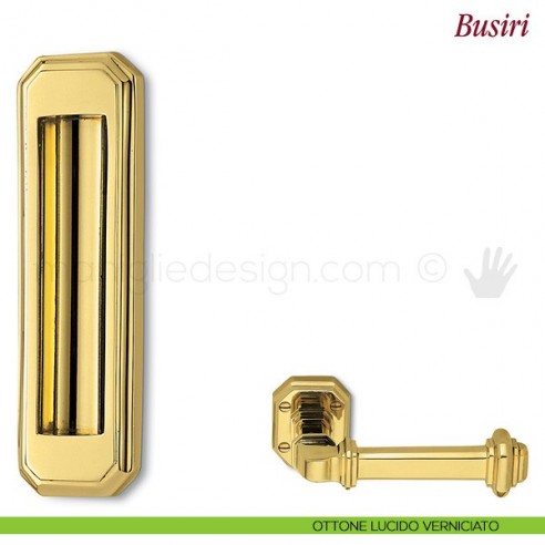 Maniglia per porta scorrevole Busiri Antologhia senza foro chiave ottone lucido verniciato