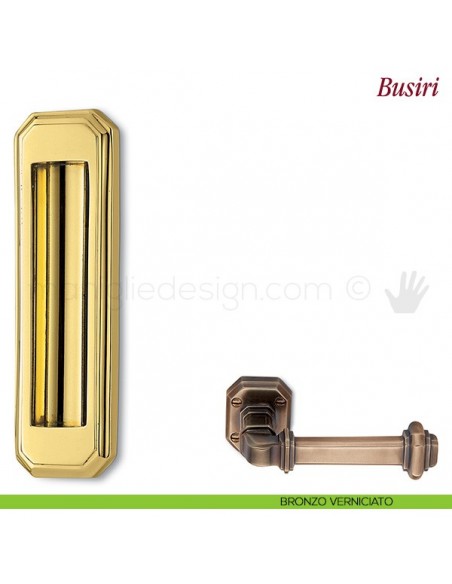 Maniglia per porta scorrevole Busiri Antologhia senza foro chiave bronzo verniciato