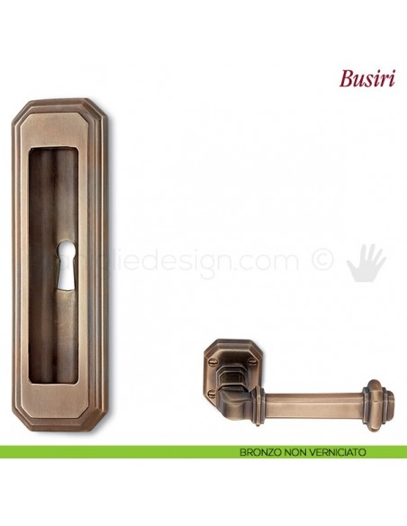 Maniglia per porta scorrevole Busiri Antologhia con foro chiave bronzo non verniciato