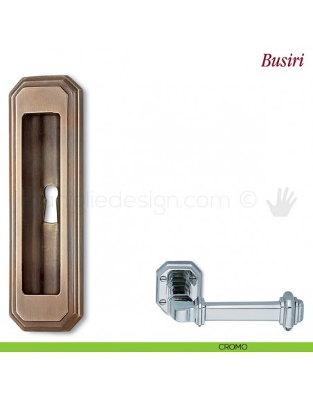 Maniglia per porta scorrevole Busiri Antologhia con foro chiave cromo