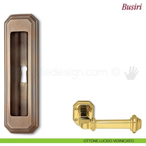 Maniglia per porta scorrevole Busiri Antologhia con foro chiave ottone lucido verniciato