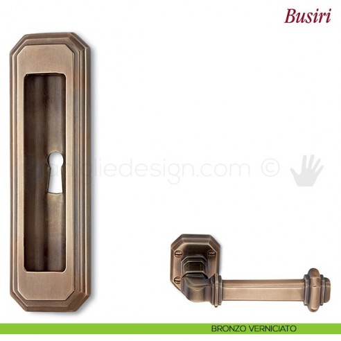 Maniglia per porta scorrevole Busiri Antologhia con foro chiave bronzo verniciato