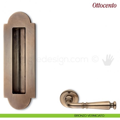 Maniglia per porta scorrevole Ottocento Antologhia senza foro chiave bronzo verniciato