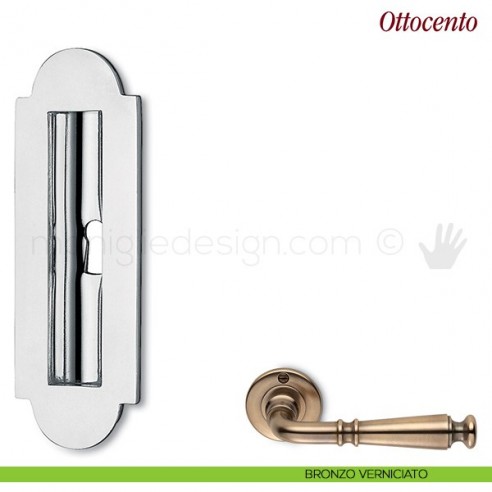 Maniglia per porta scorrevole Ottocento Antologhia con foro chiave bronzo verniciato