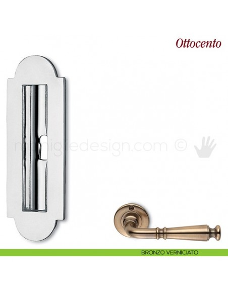 Maniglia per porta scorrevole Ottocento Antologhia con foro chiave bronzo verniciato