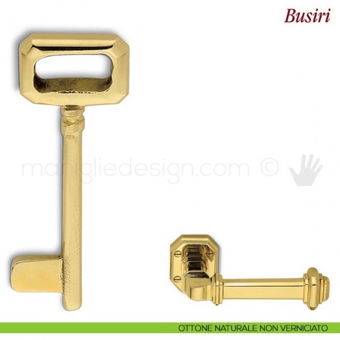Chiave per porta interna Busiri Antologhia ottone naturale non verniciato