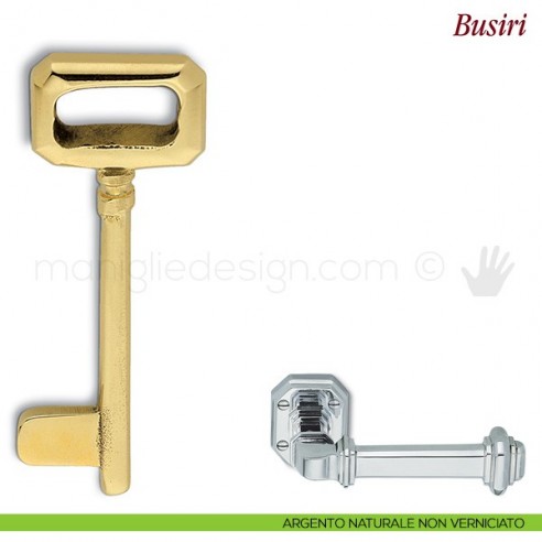 Chiave per porta interna Busiri Antologhia argento naturale non verniciato