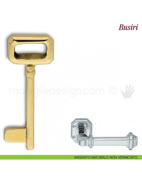 Chiave per porta interna Busiri Antologhia argento naturale non verniciato