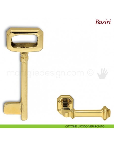 Chiave per porta interna Busiri Antologhia ottone lucido verniciato