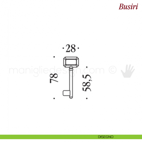 Chiave per porta interna Busiri Antologhia disegno