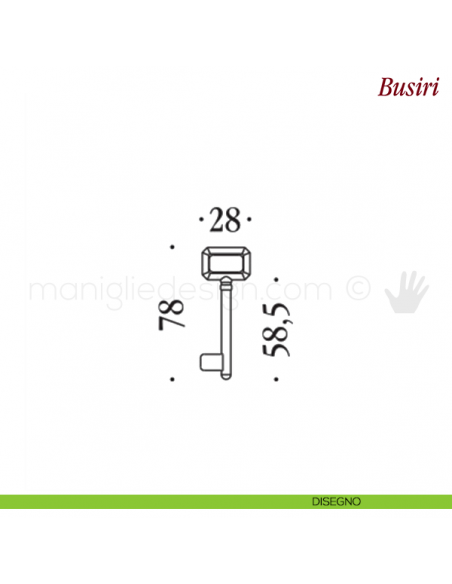 Chiave per porta interna Busiri Antologhia disegno