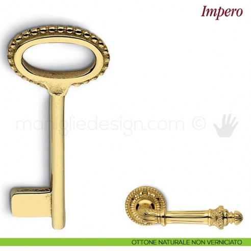 Chiave per porta interna Impero Antologhia ottone naturale non verniciato