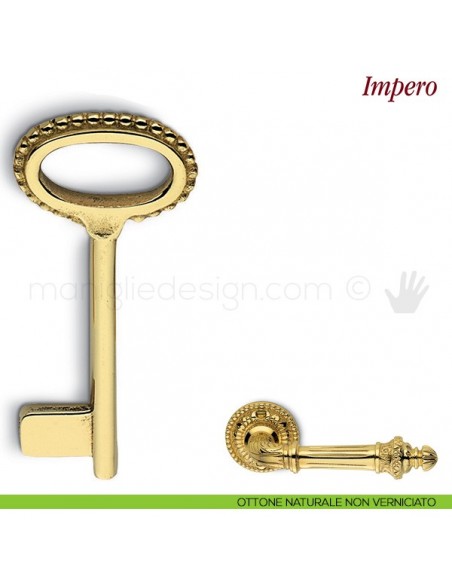 Chiave per porta interna Impero Antologhia ottone naturale non verniciato
