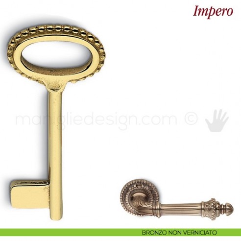 Chiave per porta interna Impero Antologhia bronzo non verniciato